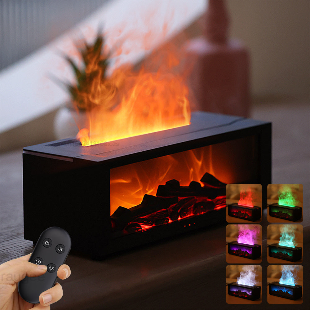 essential oil diffuser fireplace- side- black colour