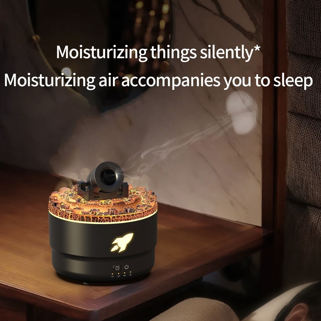 volcano aromatherapy humidifire - front - black clor