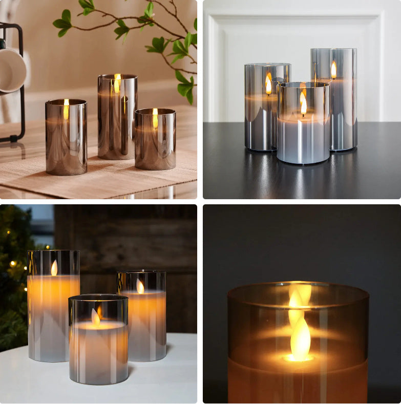 acrylic flameless led candles- transparent - front